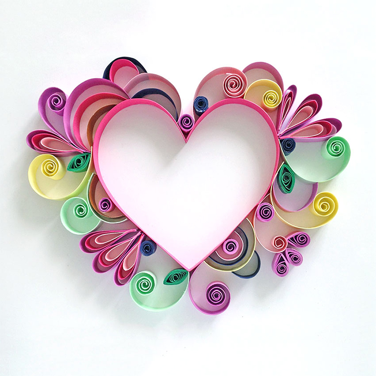 Heart shaped quilling